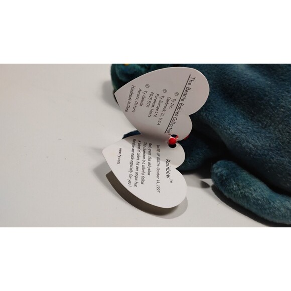 TY Beanie Baby Rainbow the Chameleon DOB October 14, 1997 MWMT Plush - Picture 2 of 5